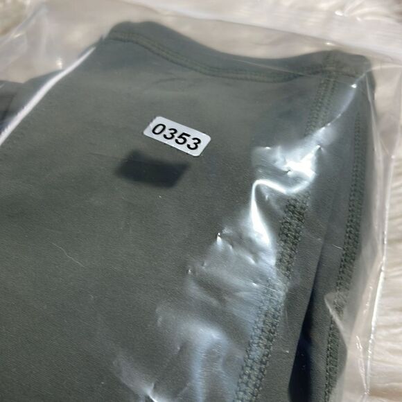 Zaya  cropped logo leggings womens Size 4 pull on active running army Green - Picture 9 of 9